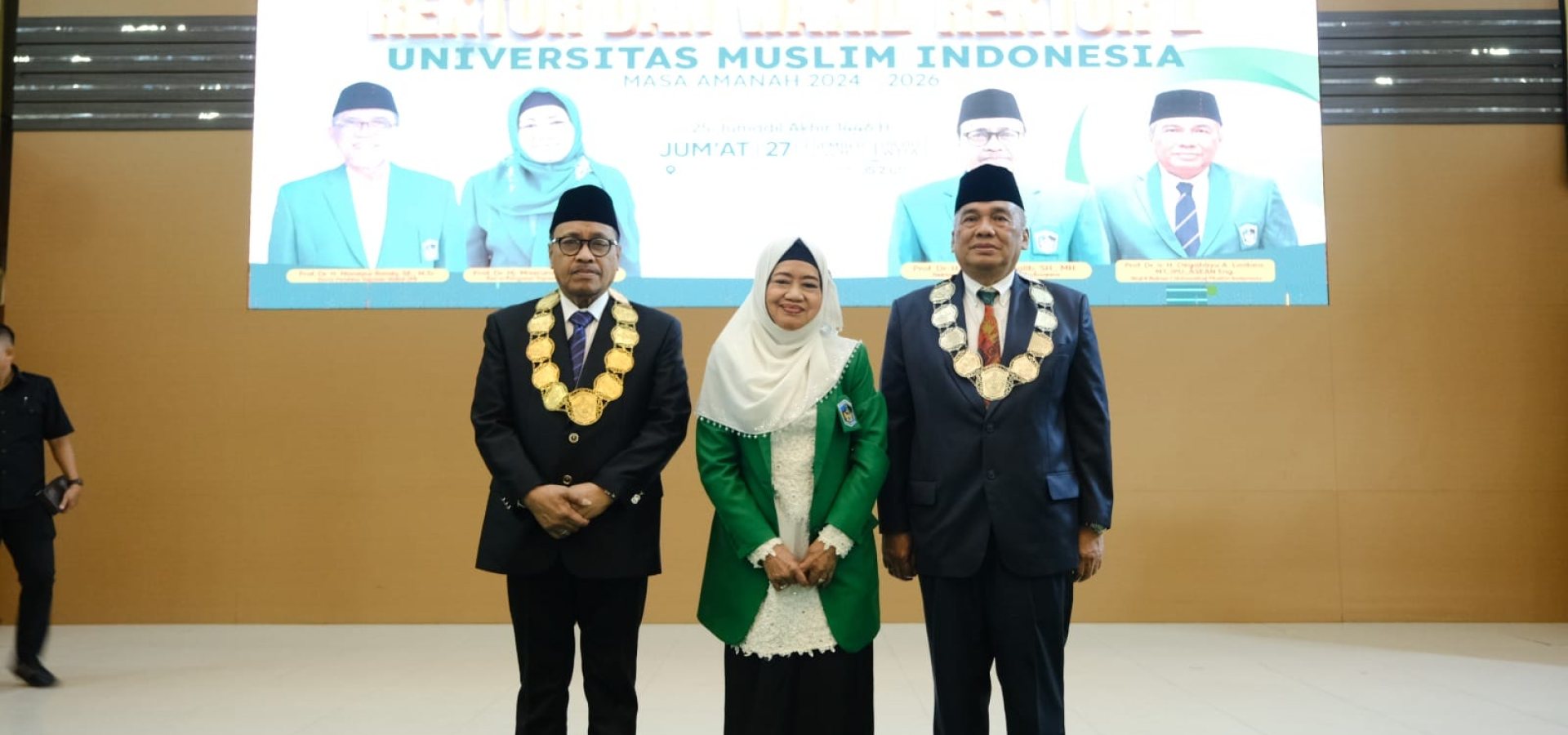 Pelantikan Bapak Prof. Dr. H. Hambali Thalib, S.H., M.H. sebagai Rektor Universitas Muslim Indonesia dan Bapak Prof. Dr. Ir. H. Dirgahayu A. Lantara, M.T., IPU., ASEAN.Eng sebagai Wakil Rektor I Universitas Muslim Indonesia.